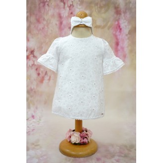 Baby Colibra Letnia sukienka do chrztu Bonita + przepaska gratis