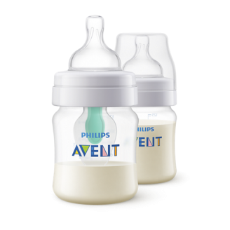 Avent  Butelka antykolkowa 0m+ 125ml smoczek dla noworodków z nakładką antykolkową AirFree 2-PAK