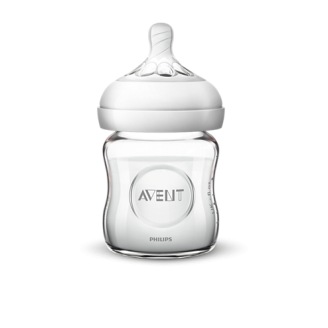 Avent  Butelka szklana dla niemowląt Natural 0m+ 120 ml Smoczek dla noworodków