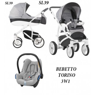 Bebetto Torino wózek głęboko-spacerowy z fotelikiem cabriofix maxicosi 0-13kg