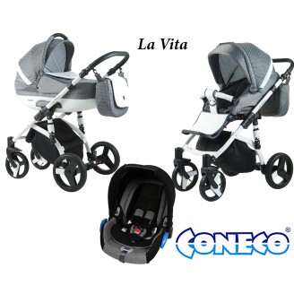 Coneco La Vita wózek głęboko-spacerowy z fotelikiem 0-13kg