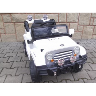 Ragil Autko na akumulator Cabrio Duży Jeep biały, miękkie siodełko