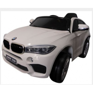 Ragil Autko na akumulator BMW X6M biały - miękkie koła Eva, miękki fotelik, Licencja