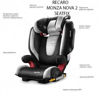 Fotelik samochodowy Monza Nova 2 seatfix 15-36kg firmy Recaro